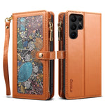 ESEBLE Star Series Lanyard Zipper Wallet Custodia in pelle RFID, For Samsung Galaxy S23 Ultra 5G