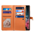 ESEBLE Star Series Lanyard Zipper Wallet Custodia in pelle RFID, For Samsung Galaxy S23 Ultra 5G