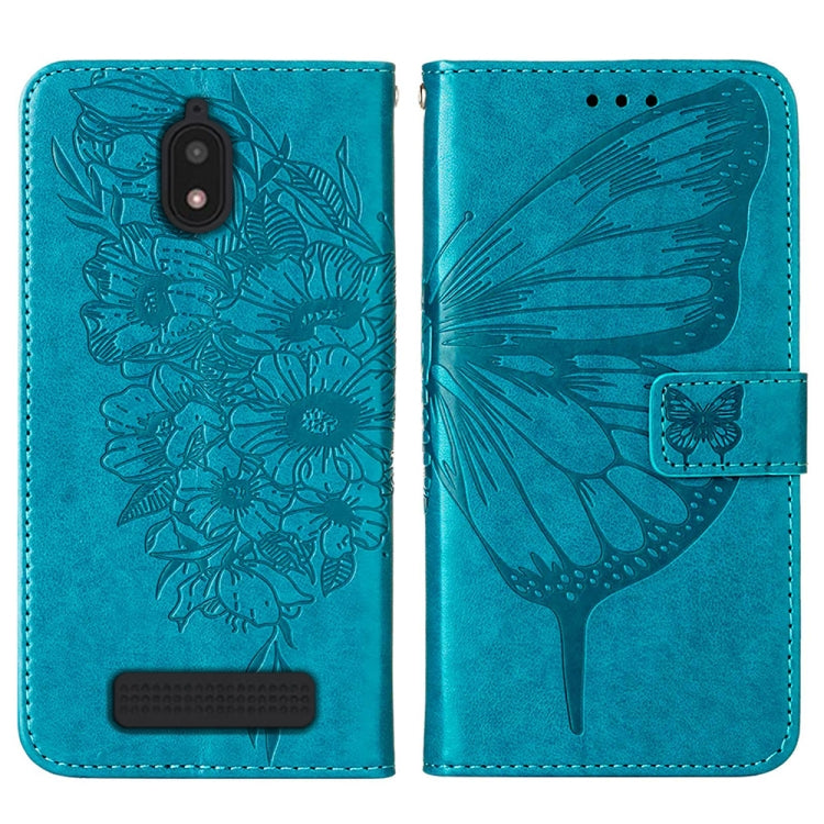 Custodia per telefono in pelle con vibrazione a farfalla goffrata, For BLU View 2 2022 / 2020, For Infinix Hot 20 4G X6826, For Infinix Hot 20 5G X666 / X66B