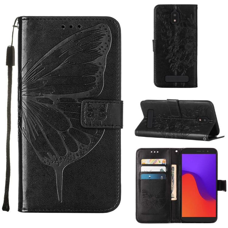 Custodia per telefono in pelle con vibrazione a farfalla goffrata, For BLU View 2 2022 / 2020, For Infinix Hot 20 4G X6826, For Infinix Hot 20 5G X666 / X66B