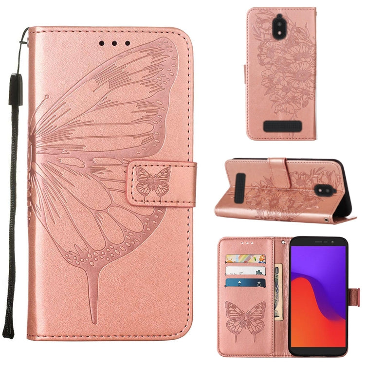 Custodia per telefono in pelle con vibrazione a farfalla goffrata, For BLU View 2 2022 / 2020, For Infinix Hot 20 4G X6826, For Infinix Hot 20 5G X666 / X66B