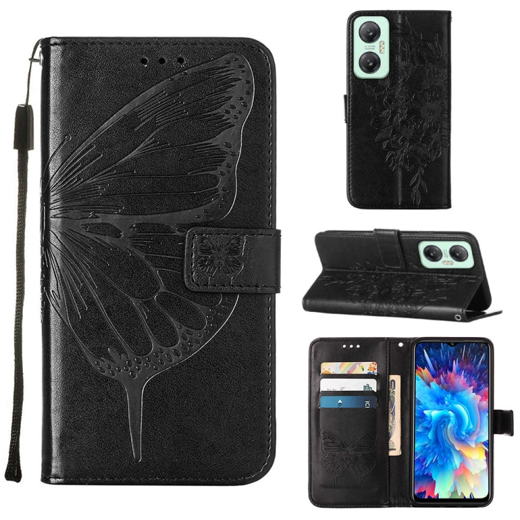 Custodia per telefono in pelle con vibrazione a farfalla goffrata, For BLU View 2 2022 / 2020, For Infinix Hot 20 4G X6826, For Infinix Hot 20 5G X666 / X66B