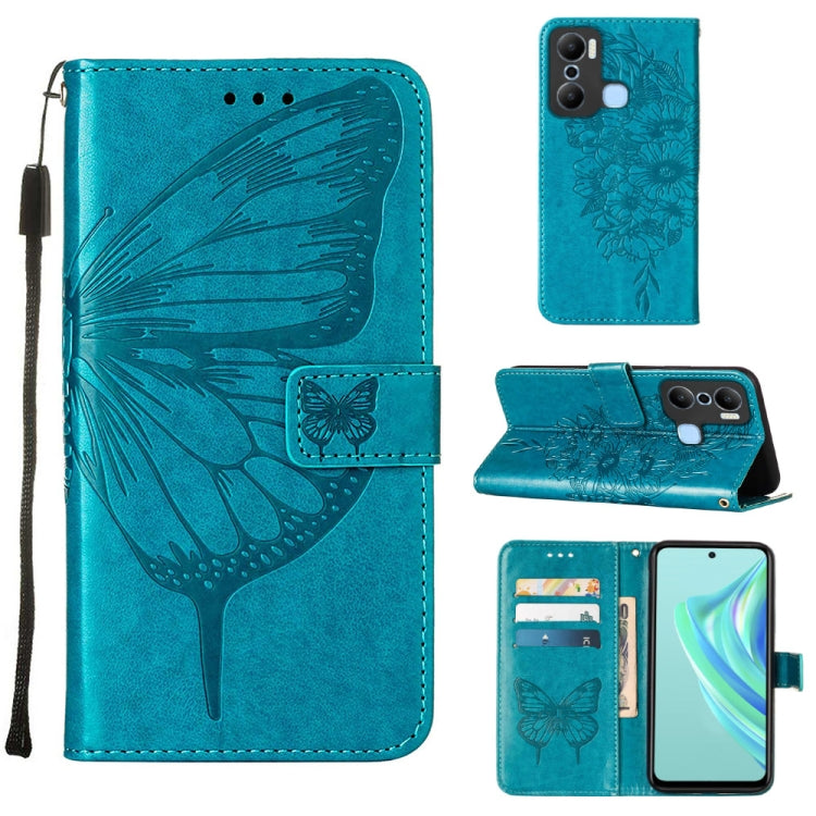 Custodia per telefono in pelle con vibrazione a farfalla goffrata, For Infinix Hot 20 Play, For Infinix Hot 20S / 20 Pro X6827, For Infinix Smart 7 X6515