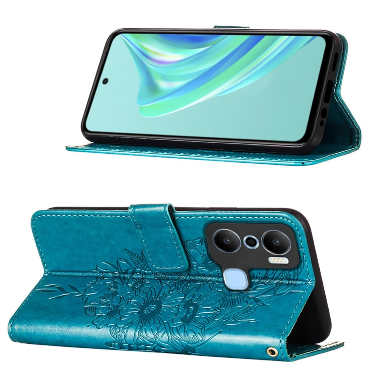 Custodia per telefono in pelle con vibrazione a farfalla goffrata, For Infinix Hot 20 Play, For Infinix Hot 20S / 20 Pro X6827, For Infinix Smart 7 X6515