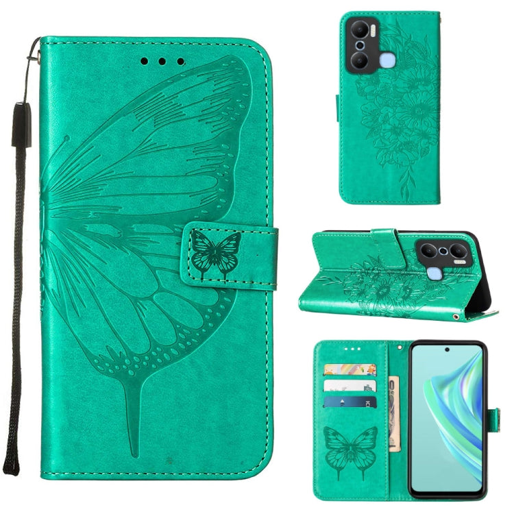 Custodia per telefono in pelle con vibrazione a farfalla goffrata, For Infinix Hot 20 Play, For Infinix Hot 20S / 20 Pro X6827, For Infinix Smart 7 X6515