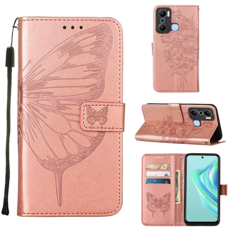 Custodia per telefono in pelle con vibrazione a farfalla goffrata, For Infinix Hot 20 Play, For Infinix Hot 20S / 20 Pro X6827, For Infinix Smart 7 X6515
