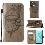 Custodia per telefono in pelle con vibrazione a farfalla goffrata, For Infinix Hot 20 Play, For Infinix Hot 20S / 20 Pro X6827, For Infinix Smart 7 X6515