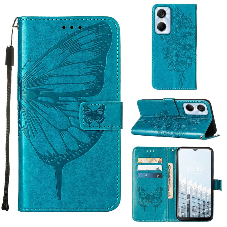 Custodia per telefono in pelle con vibrazione a farfalla goffrata, For Tecno Pop 6 Pro, For Tecno Pova 4 LG7N, For Tecno Pova 4 Pro LG8N