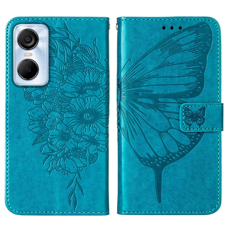 Custodia per telefono in pelle con vibrazione a farfalla goffrata, For Tecno Pop 6 Pro, For Tecno Pova 4 LG7N, For Tecno Pova 4 Pro LG8N