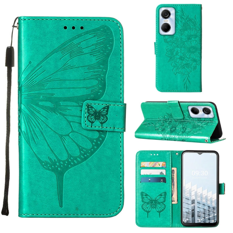 Custodia per telefono in pelle con vibrazione a farfalla goffrata, For Tecno Pop 6 Pro, For Tecno Pova 4 LG7N, For Tecno Pova 4 Pro LG8N