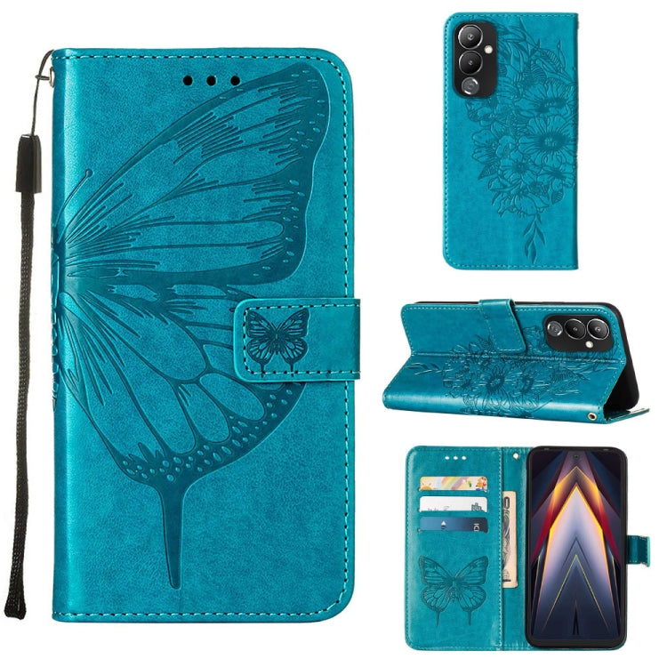 Custodia per telefono in pelle con vibrazione a farfalla goffrata, For Tecno Pop 6 Pro, For Tecno Pova 4 LG7N, For Tecno Pova 4 Pro LG8N