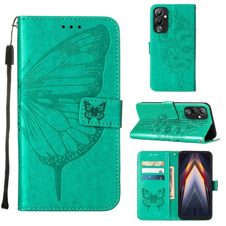 Custodia per telefono in pelle con vibrazione a farfalla goffrata, For Tecno Pop 6 Pro, For Tecno Pova 4 LG7N, For Tecno Pova 4 Pro LG8N