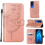 Custodia per telefono in pelle con vibrazione a farfalla goffrata, For Tecno Pop 6 Pro, For Tecno Pova 4 LG7N, For Tecno Pova 4 Pro LG8N