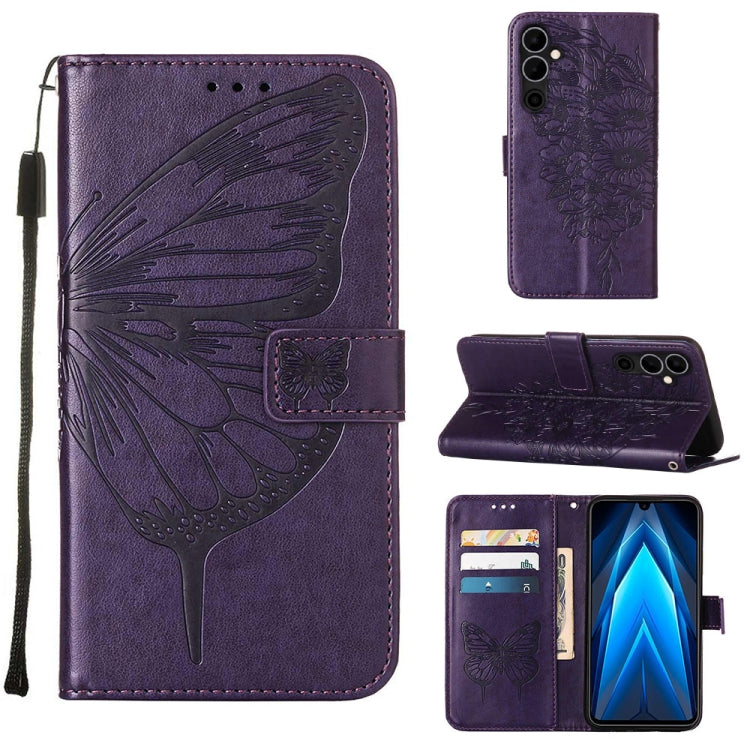 Custodia per telefono in pelle con vibrazione a farfalla goffrata, For Tecno Pova Neo 2 LG6N, For Google Pixel 7a, For Samsung Galaxy A04e