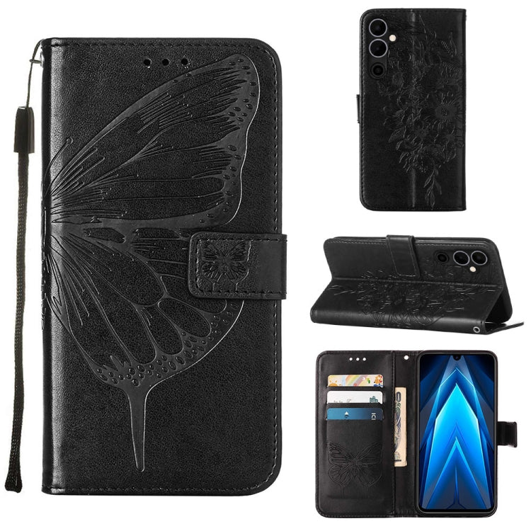 Custodia per telefono in pelle con vibrazione a farfalla goffrata, For Tecno Pova Neo 2 LG6N, For Google Pixel 7a, For Samsung Galaxy A04e