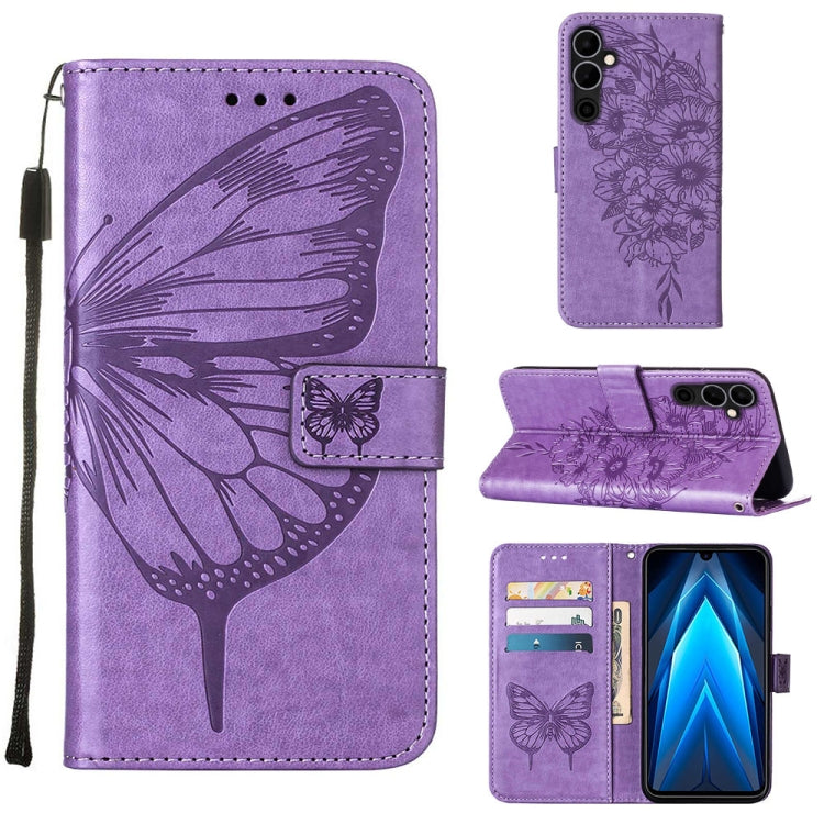 Custodia per telefono in pelle con vibrazione a farfalla goffrata, For Tecno Pova Neo 2 LG6N, For Google Pixel 7a, For Samsung Galaxy A04e
