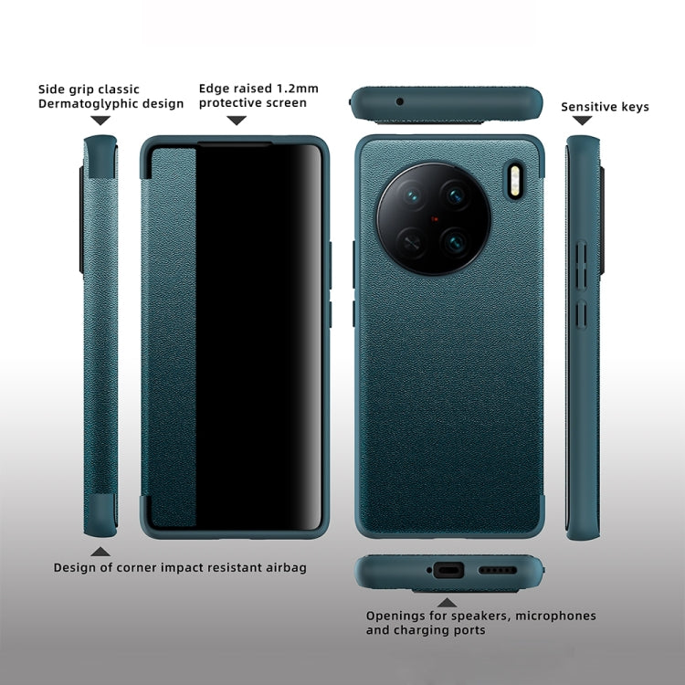 Magnetic Side Window View Custodia in pelle flip orizzontale antiurto, For vivo X90, For vivo X90 Pro, For vivo X90 Pro+, For Xiaomi 13, For Xiaomi 13 Pro