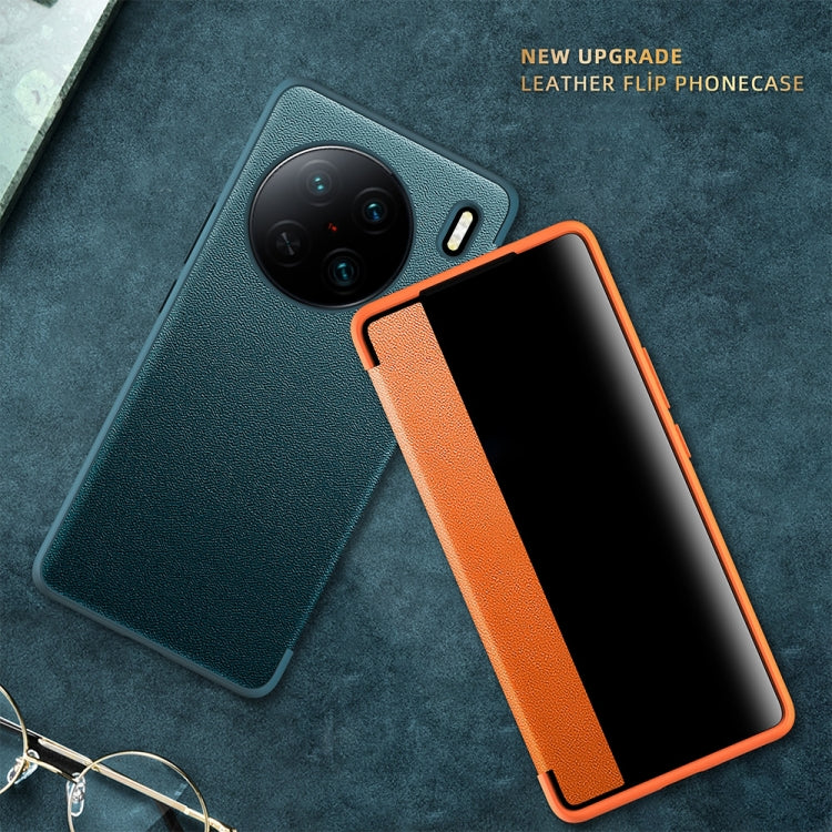 Magnetic Side Window View Custodia in pelle flip orizzontale antiurto, For vivo X90, For vivo X90 Pro, For vivo X90 Pro+, For Xiaomi 13, For Xiaomi 13 Pro