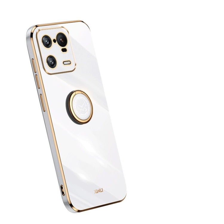XINLI custodia per telefono in TPU elettrolitico con bordo dritto 6D con supporto per anello, For OPPO Reno9 Pro+, For Xiaomi 13 Pro