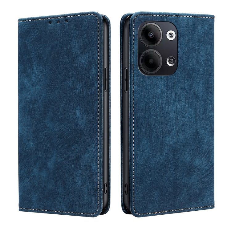Custodia per telefono in pelle magnetica con spazzola antifurto RFID, For OPPO Reno9 5G / Reno9 Pro 5G, For OPPO Reno9 Pro+ 5G, For Realme 10 Pro 5G, For Realme 10 Pro+ 5G