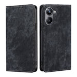 Custodia per telefono in pelle magnetica con spazzola antifurto RFID, For OPPO Reno9 5G / Reno9 Pro 5G, For OPPO Reno9 Pro+ 5G, For Realme 10 Pro 5G, For Realme 10 Pro+ 5G