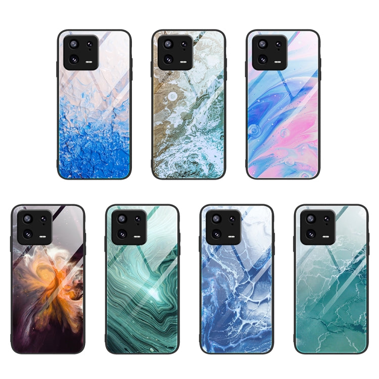 Custodia per telefono in vetro con motivo in marmo, For Xiaomi 13, For Xiaomi 13 Pro, For Xiaomi Redmi A1+