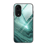 Custodia per telefono in vetro con motivo in marmo, For OPPO A1 Pro