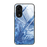 Custodia per telefono in vetro con motivo in marmo, For OPPO A1 Pro