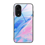 Custodia per telefono in vetro con motivo in marmo, For OPPO A1 Pro