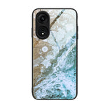 Custodia per telefono in vetro con motivo in marmo, For OPPO A1 Pro