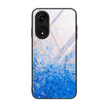 Custodia per telefono in vetro con motivo in marmo, For OPPO A1 Pro