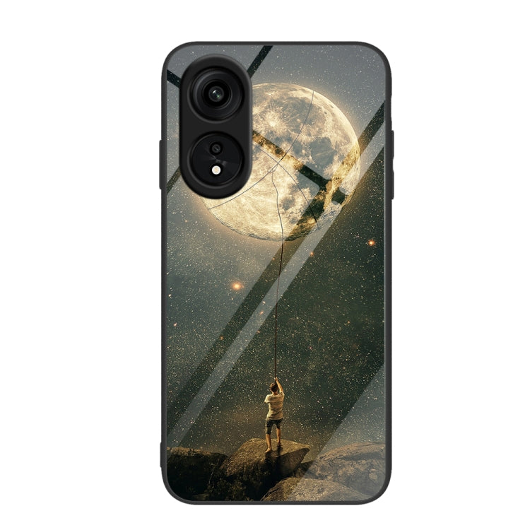 Custodia per telefono in vetro verniciato colorato, For OPPO A1 Pro