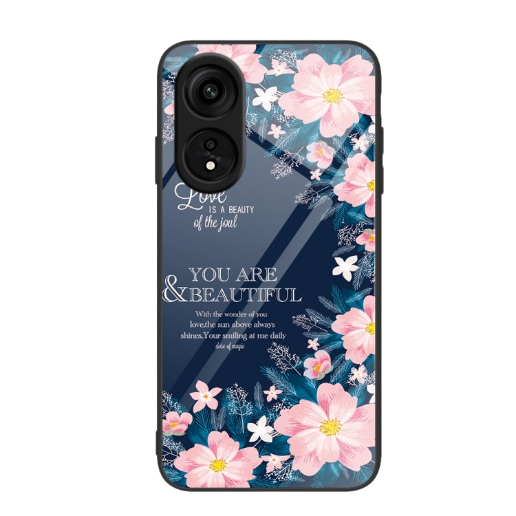 Custodia per telefono in vetro verniciato colorato, For OPPO A1 Pro