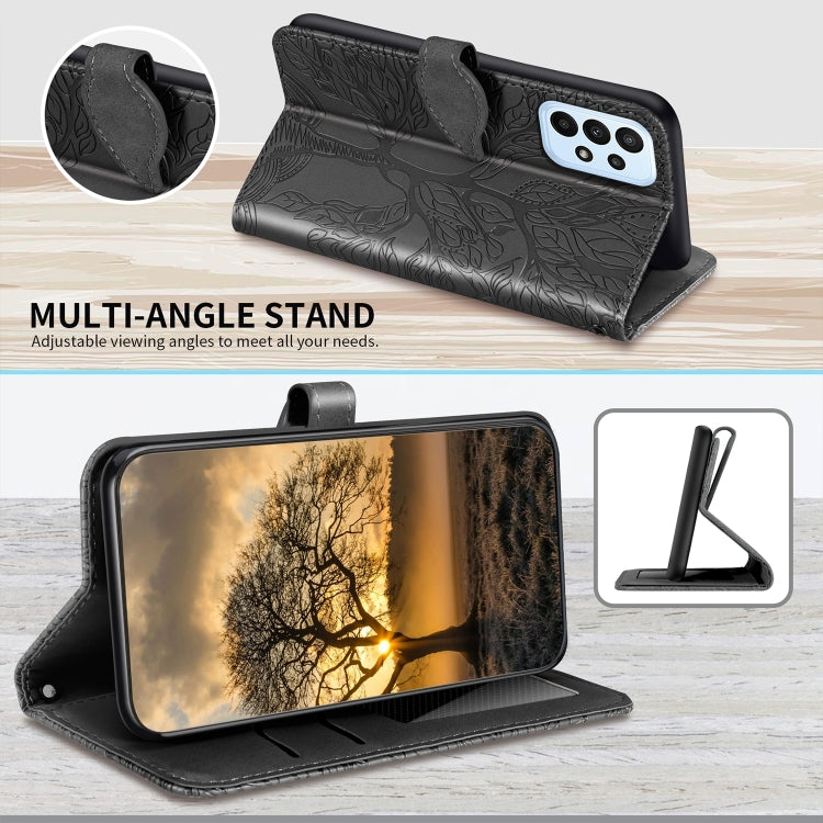 Custodia per telefono in pelle con motivo in rilievo dell'albero della vita, For Samsung Galaxy A24 5G, For Samsung Galaxy A54 5G, For Samsung Galaxy A34 5G, For Xiaomi Redmi A1, For Xiaomi 13