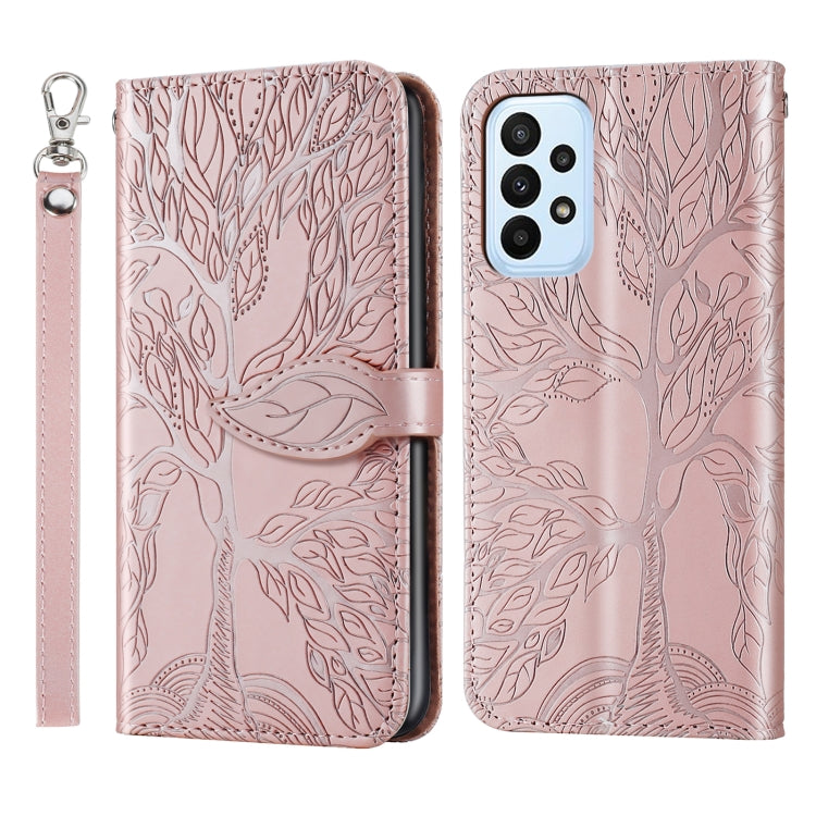 Custodia per telefono in pelle con motivo in rilievo dell'albero della vita, For Samsung Galaxy A24 5G, For Samsung Galaxy A54 5G, For Samsung Galaxy A34 5G, For Xiaomi Redmi A1, For Xiaomi 13