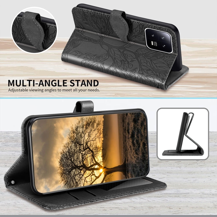 Custodia per telefono in pelle con motivo in rilievo dell'albero della vita, For Xiaomi 13 Pro, For Xiaomi 12T