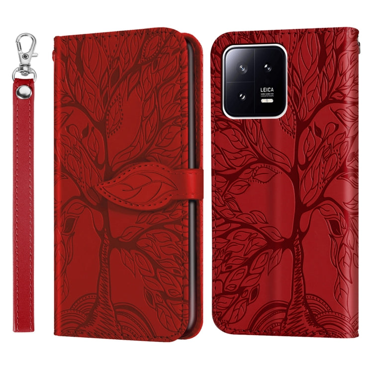 Custodia per telefono in pelle con motivo in rilievo dell'albero della vita, For Xiaomi 13 Pro, For Xiaomi 12T
