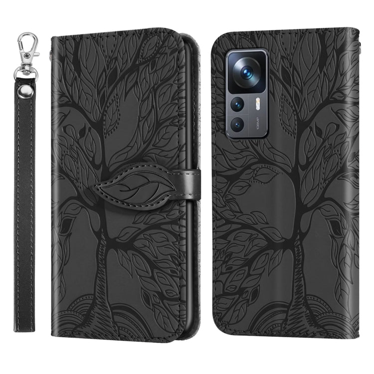 Custodia per telefono in pelle con motivo in rilievo dell'albero della vita, For Xiaomi 13 Pro, For Xiaomi 12T