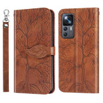 Custodia per telefono in pelle con motivo in rilievo dell'albero della vita, For Xiaomi 13 Pro, For Xiaomi 12T