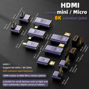 Adattatore da 8K HDMI 2.1 a Mini, D8K-01, D8K-02, D8K-03, D8K-04, D8K-05, C8K-01, C8K-02, C8K-03, C8K-04, C8K-05, C8K-06, C8K-07
