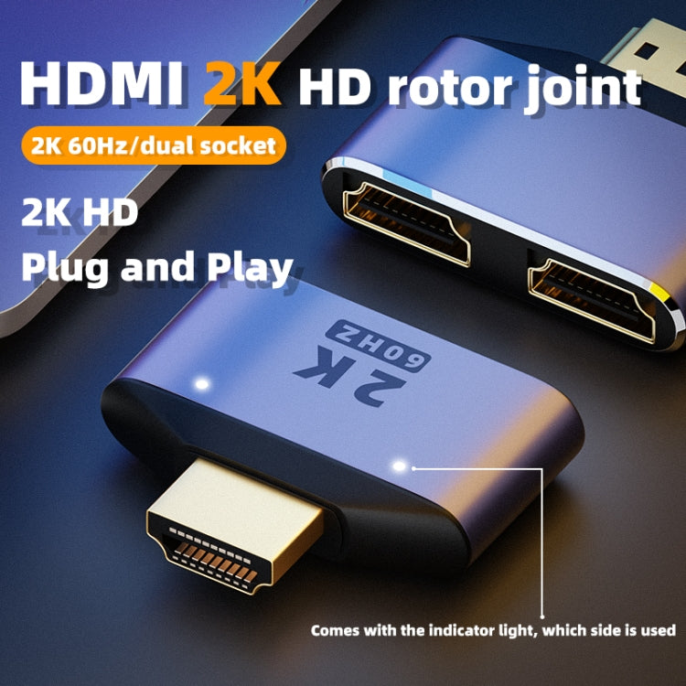 Adattatore HDMI 2 in 1 2K 60Hz con indicatori luminosi