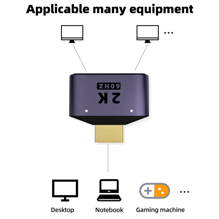 Adattatore HDMI 2 in 1 2K 60Hz con indicatori luminosi