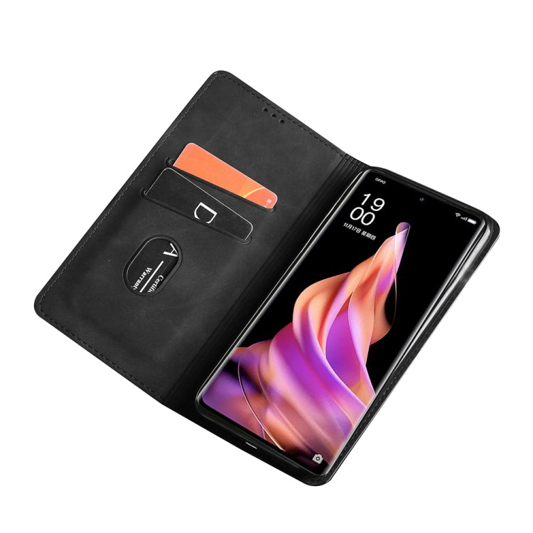 Custodia per telefono in pelle con vibrazione orizzontale magnetica Skin Feel, For OPPO Reno9 5G / Reno9 Pro 5G, For OPPO Reno9 Pro+ 5G, For Realme 10 Pro 5G, For Realme 10 Pro+ 5G