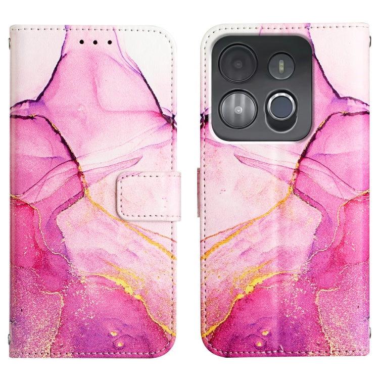 Cassa del telefono di cuoio di vibrazione del modello di marmo PT003, For Infinix Smart 7 X6515, For Tecno Pop 6 Pro, For Tecno Pova 4 LG7N, For Tecno Pova 4 Pro LG8N