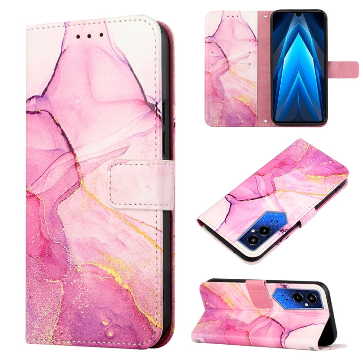Cassa del telefono di cuoio di vibrazione del modello di marmo PT003, For Infinix Smart 7 X6515, For Tecno Pop 6 Pro, For Tecno Pova 4 LG7N, For Tecno Pova 4 Pro LG8N
