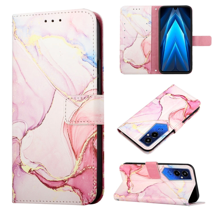 Cassa del telefono di cuoio di vibrazione del modello di marmo PT003, For Infinix Smart 7 X6515, For Tecno Pop 6 Pro, For Tecno Pova 4 LG7N, For Tecno Pova 4 Pro LG8N