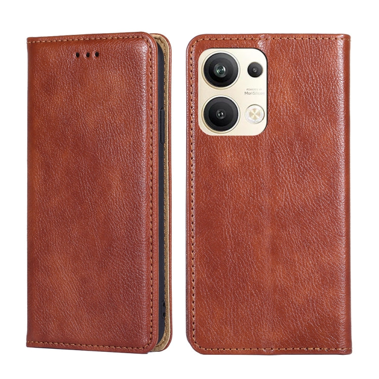 Custodia per telefono in pelle magnetica tinta unita a olio lucido, For OPPO Reno9 5G / Reno9 Pro 5G, For OPPO Reno9 Pro+ 5G, For Realme 10 Pro 5G, For Realme 10 Pro+ 5G