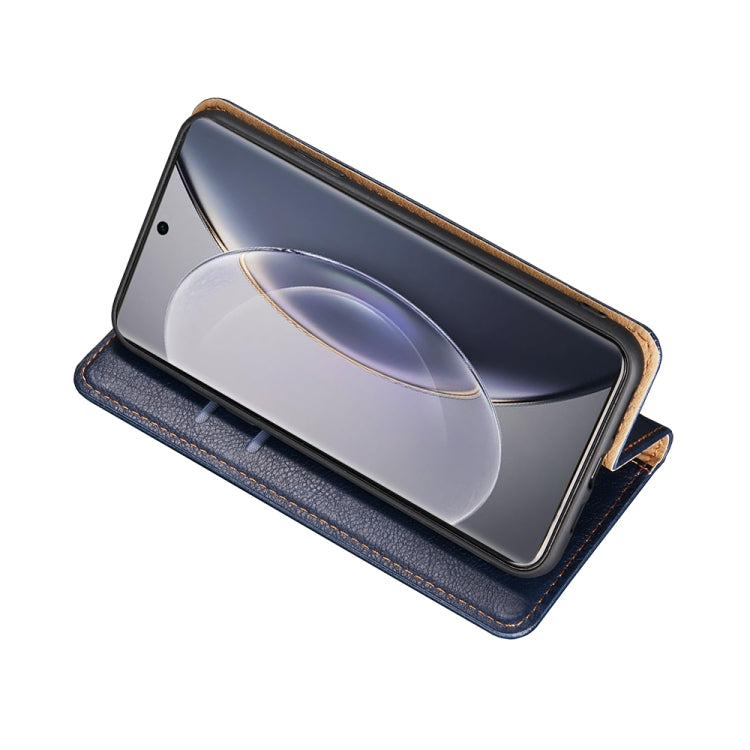 Custodia per telefono in pelle magnetica tinta unita a olio lucido, For vivo X90 Pro 5G