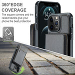 JEEHOOD Custodia per telefono in pelle con cerniera serie C22 con doppio cordino, For iPhone 12 Pro Max, For iPhone 11, For iPhone 11 Pro, For iPhone 11 Pro Max