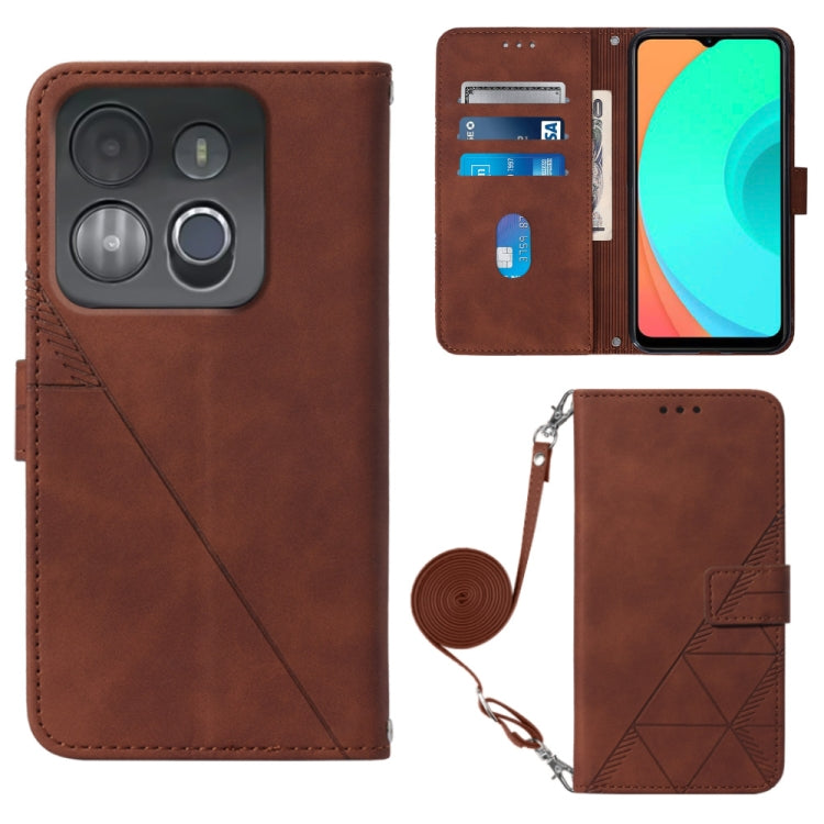 Custodia per cellulare in pelle con flip in rilievo 3D a tracolla, For Infinix Smart 7